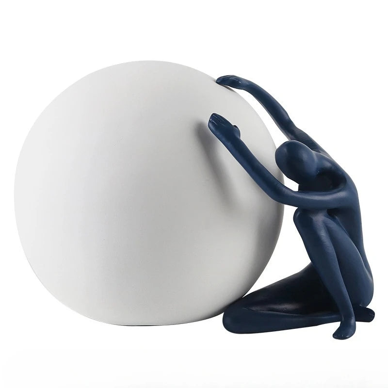 Holding Ball Sculptures Nordic Figurines Creative Modern Figure Sculpture Luxury Aesthetic Figurine Living Room Decorations